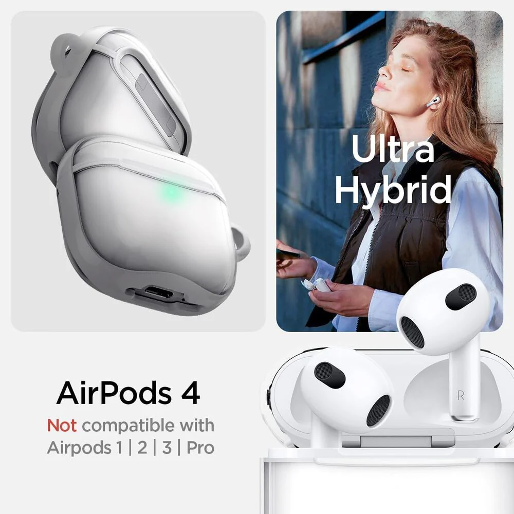 Spigen AirPods 4 Ultra Hybrid Case (Jet White) - Image 2