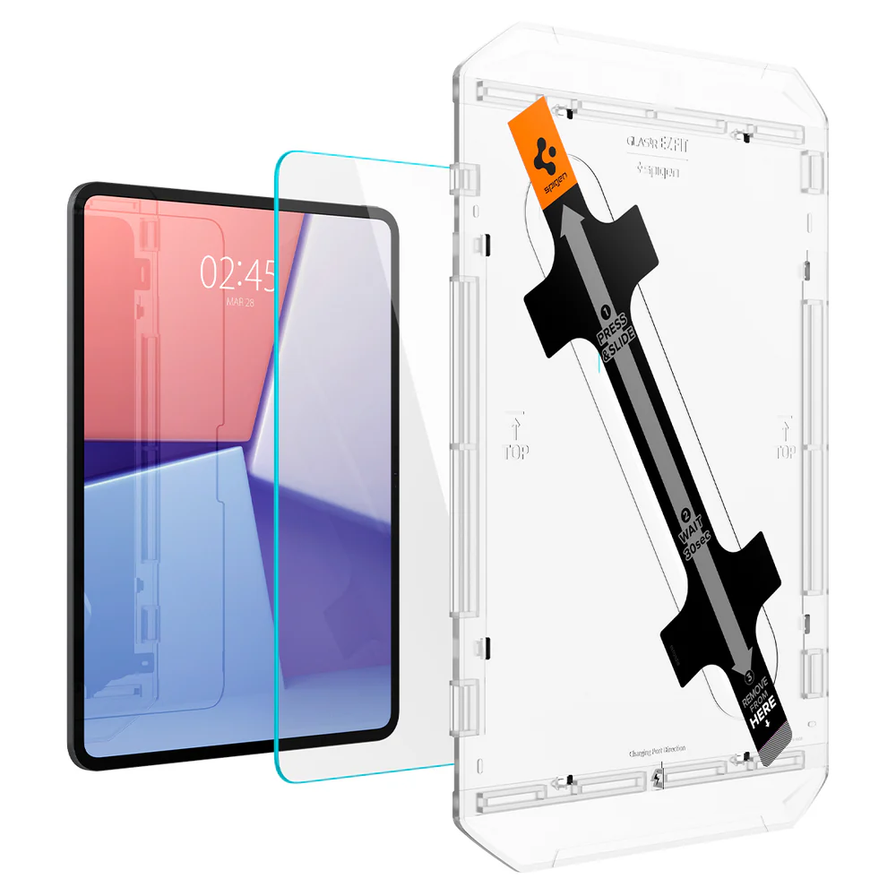 Spigen Apple iPad Pro 13 M5/M4 (2025/2024) EZ Fit GLAS.tR Slim 1PC Glass Screen Protector (Clear) - Image 4
