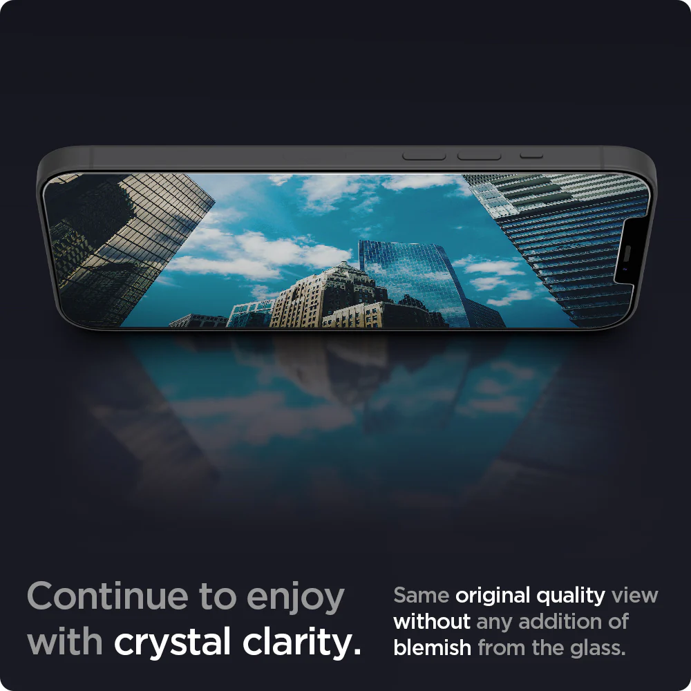 Spigen Apple iPhone 12 Pro Max EZ Fit GLAS.tR Slim Glass Screen Protector - Clear - Image 5