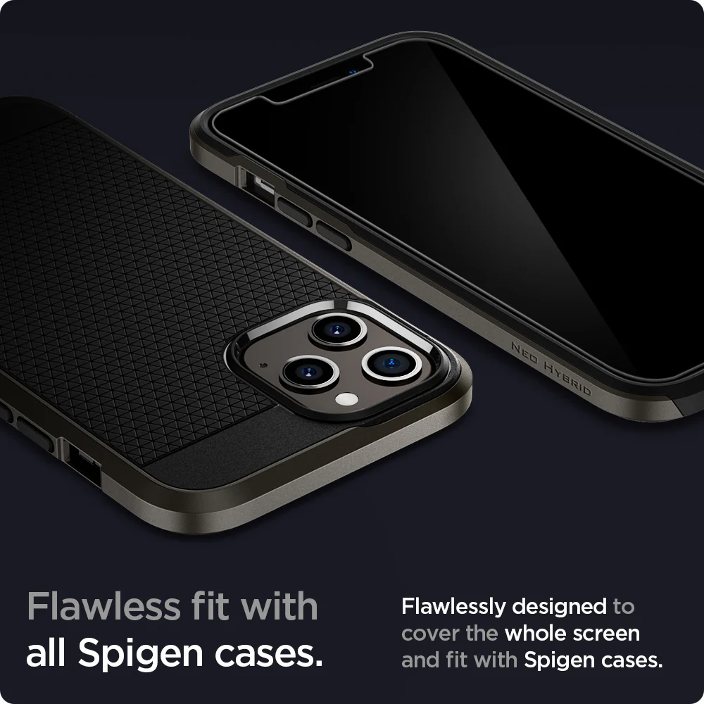 Spigen Apple iPhone 12 Pro Max EZ Fit GLAS.tR Slim Glass Screen Protector - Clear - Image 6