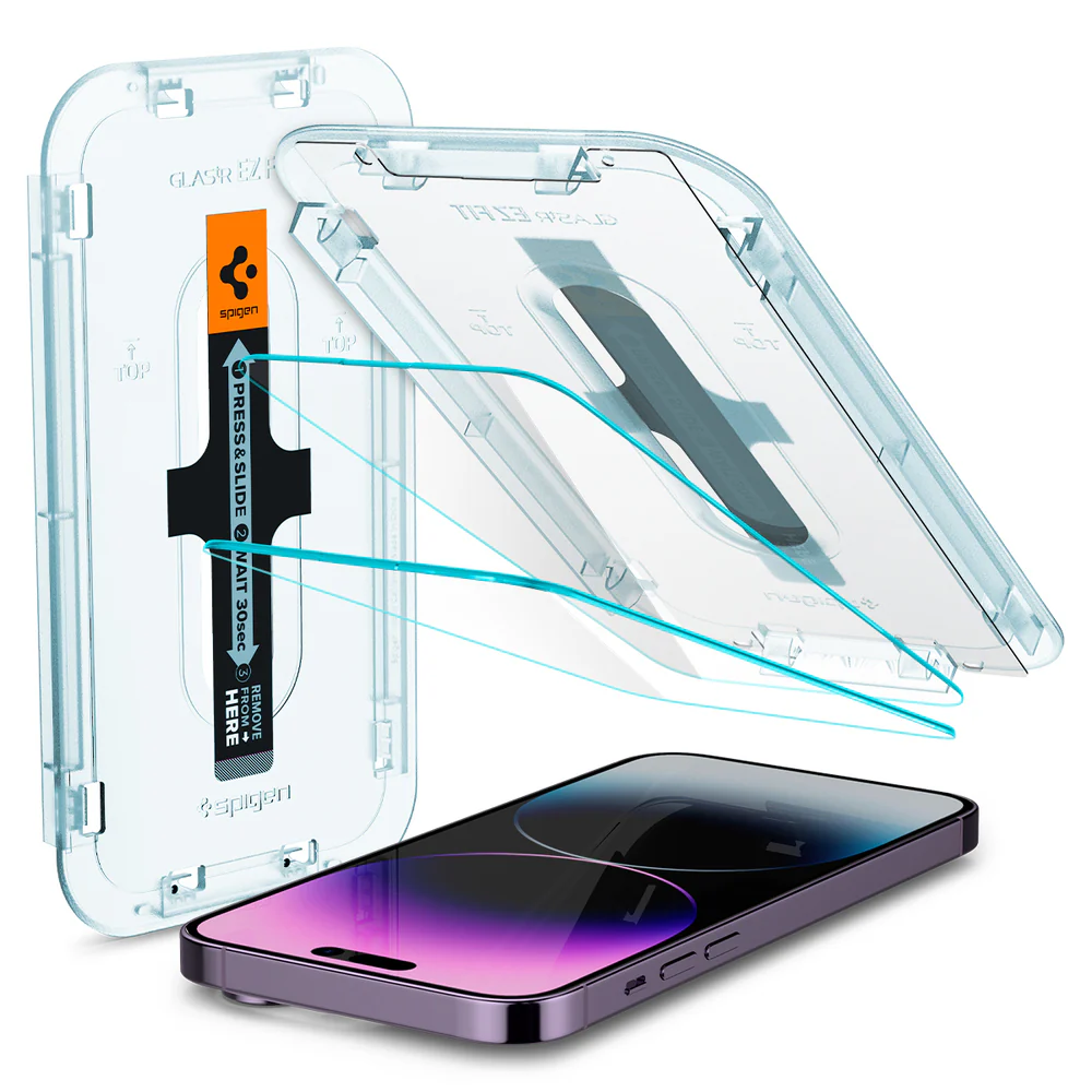 Spigen Apple iPhone 14 Pro Max EZ Fit GLAS.tR Slim (Sensor Protection) 2PCS Glass Screen Protector - Clear