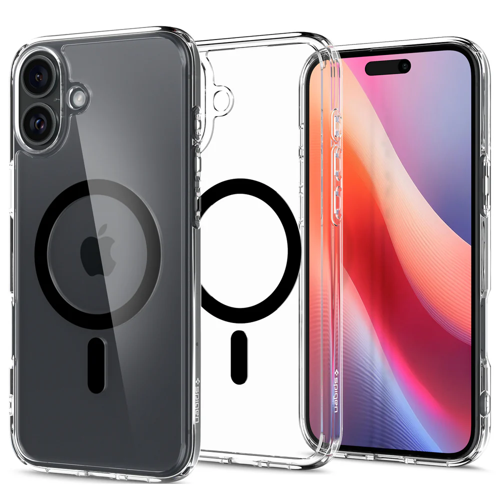 Spigen Apple iPhone 16 Plus Ultra Hybrid (MagFit) Case - Clear Case / Black Ring