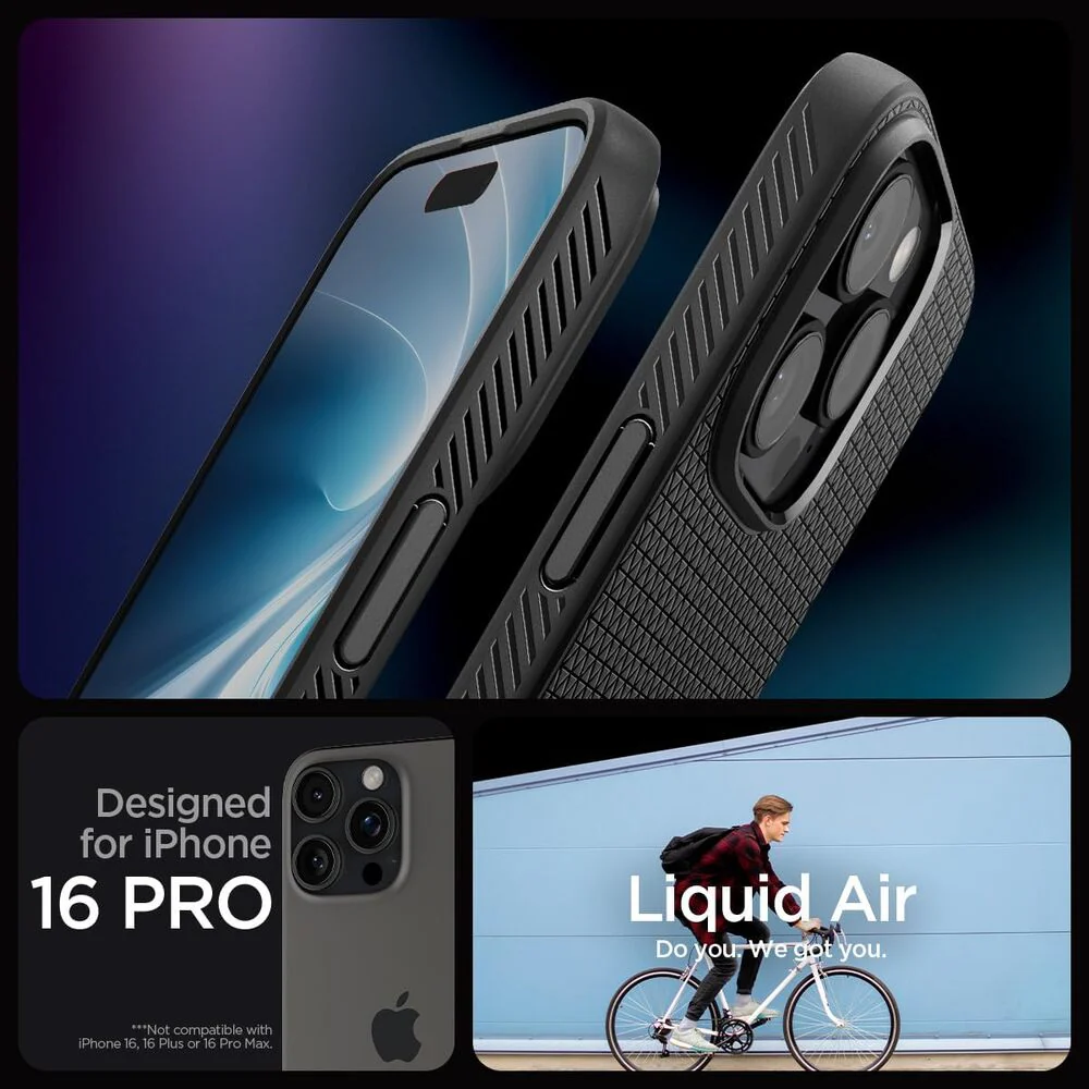 Spigen Apple iPhone 16 Pro Liquid Air Case - Black - Image 2