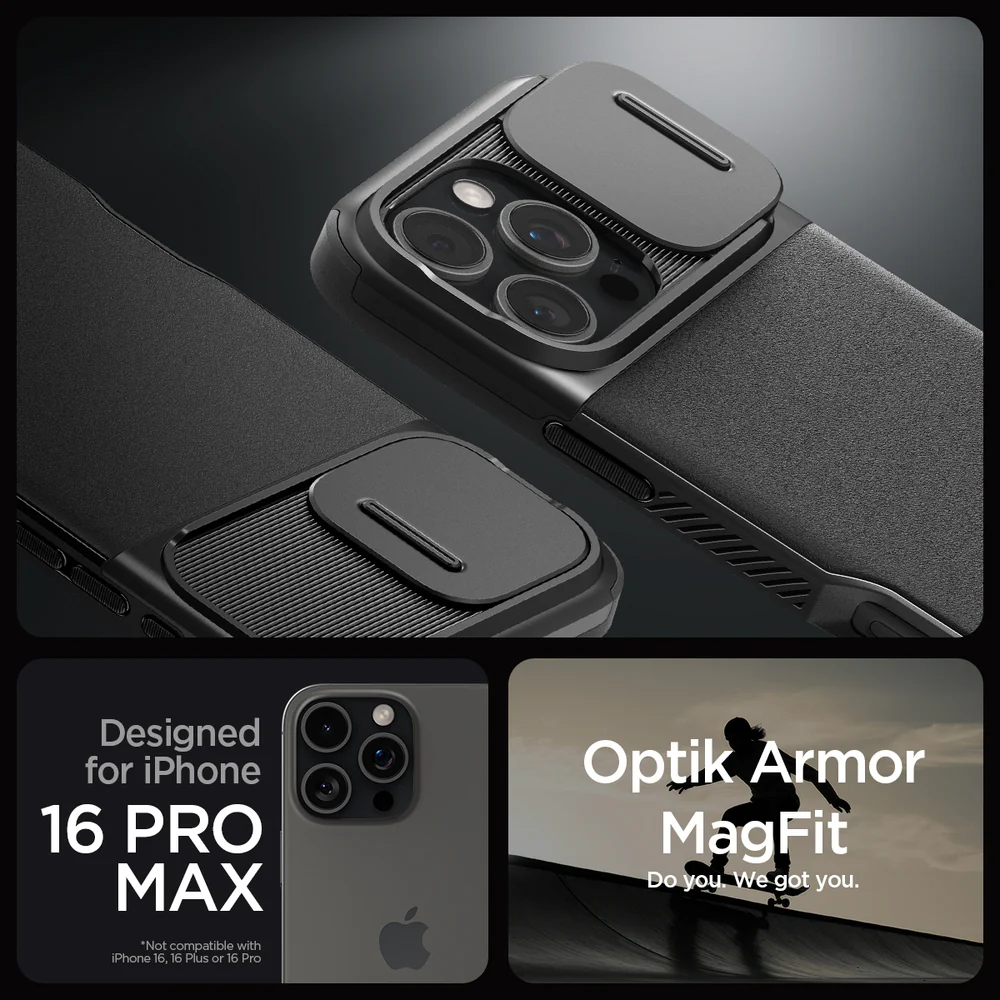 Spigen Apple iPhone 16 Pro Max Optik Armor (MagFit) Case - Black - Image 2