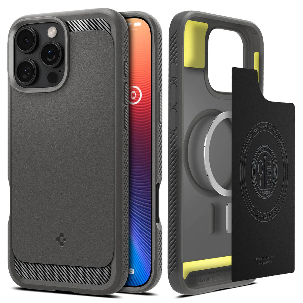 Spigen Apple iPhone 16 Pro Max Rugged Armor (MagFit) Case - Grey