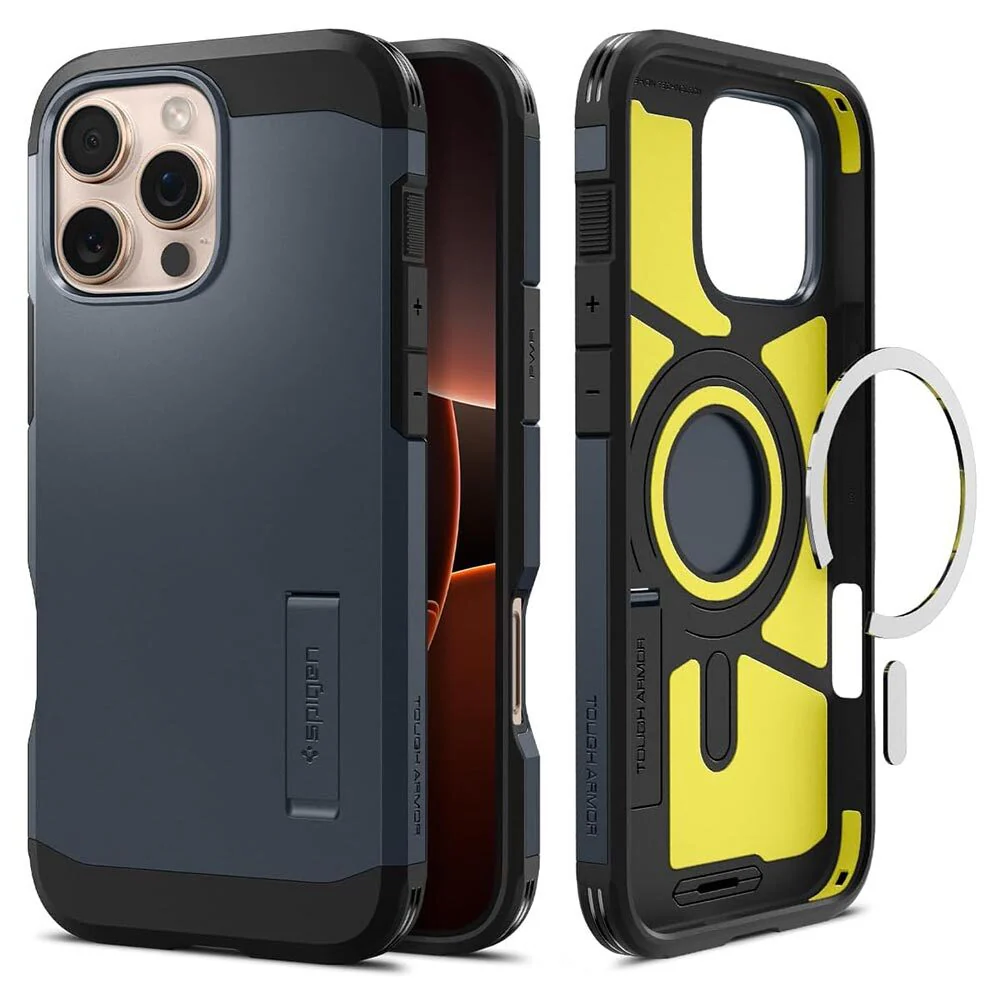 Spigen Apple iPhone 16 Pro Max Tough Armor (MagFit) Case - Metal Slate