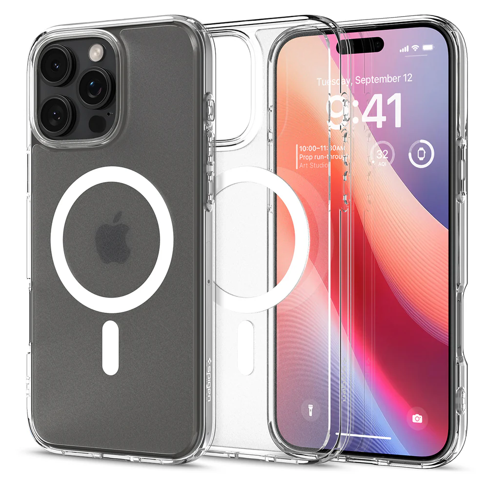 Spigen Apple iPhone 16 Pro Max Ultra Hybrid (MagFit) Case - Frost Clear Case / White Ring
