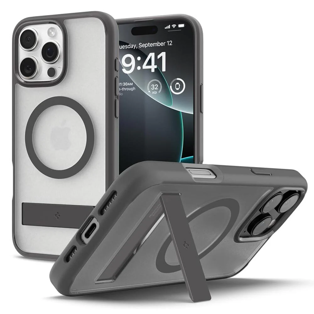 Spigen Apple iPhone 16 Pro Ultra Hybrid S (MagFit) Case (Frost Clear Case / Grey Ring)