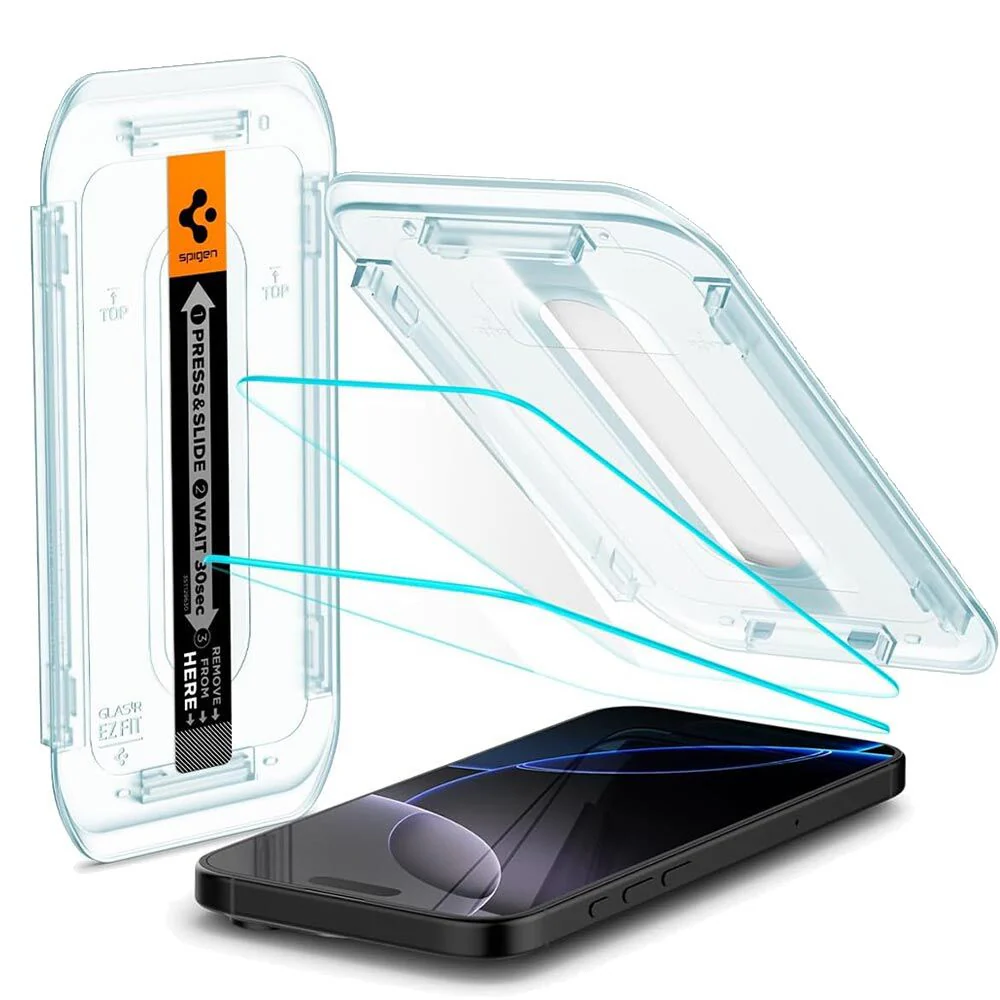 Spigen Apple iPhone 17 Pro EZ Fit GLAS.tR Slim 2PCS Glass Screen Protector - Clear