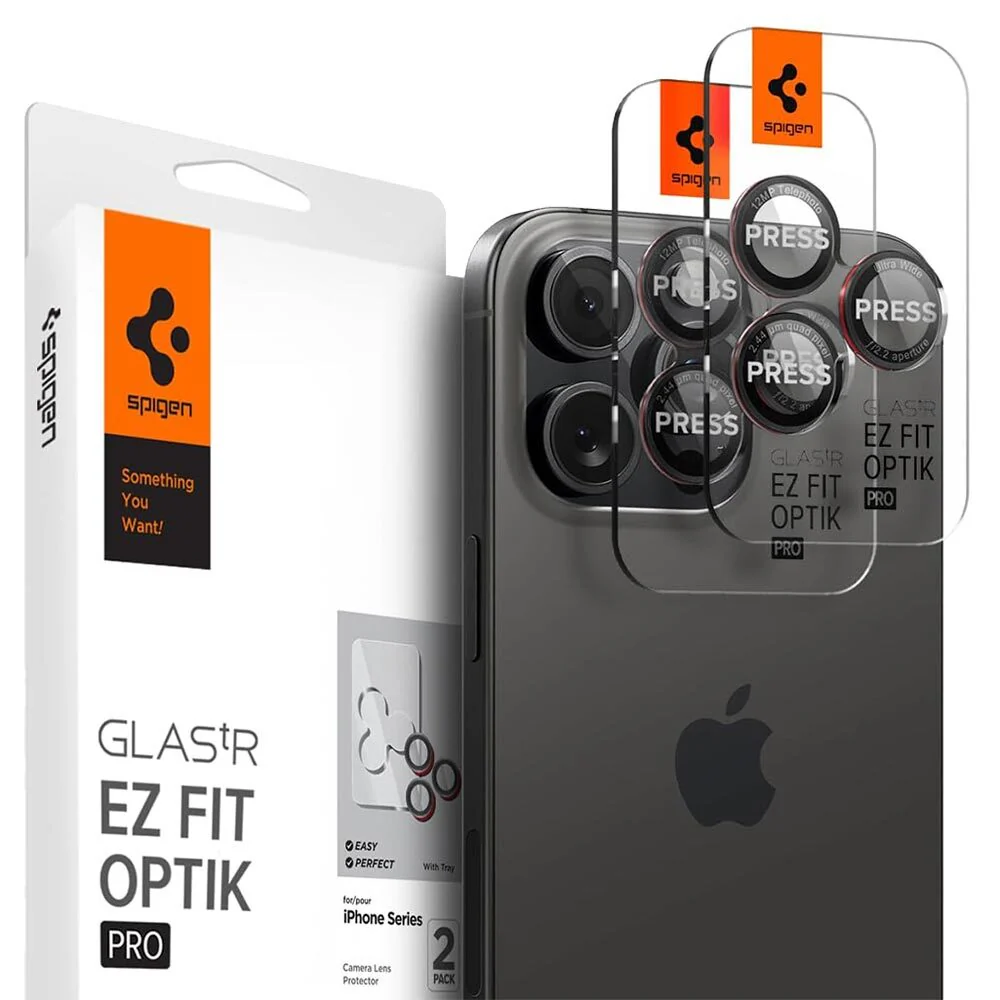 Spigen Apple iPhone 17 Pro Max EZ Fit GLAS.tR Optik Pro 2PCS Camera Lens Protector - L-Series