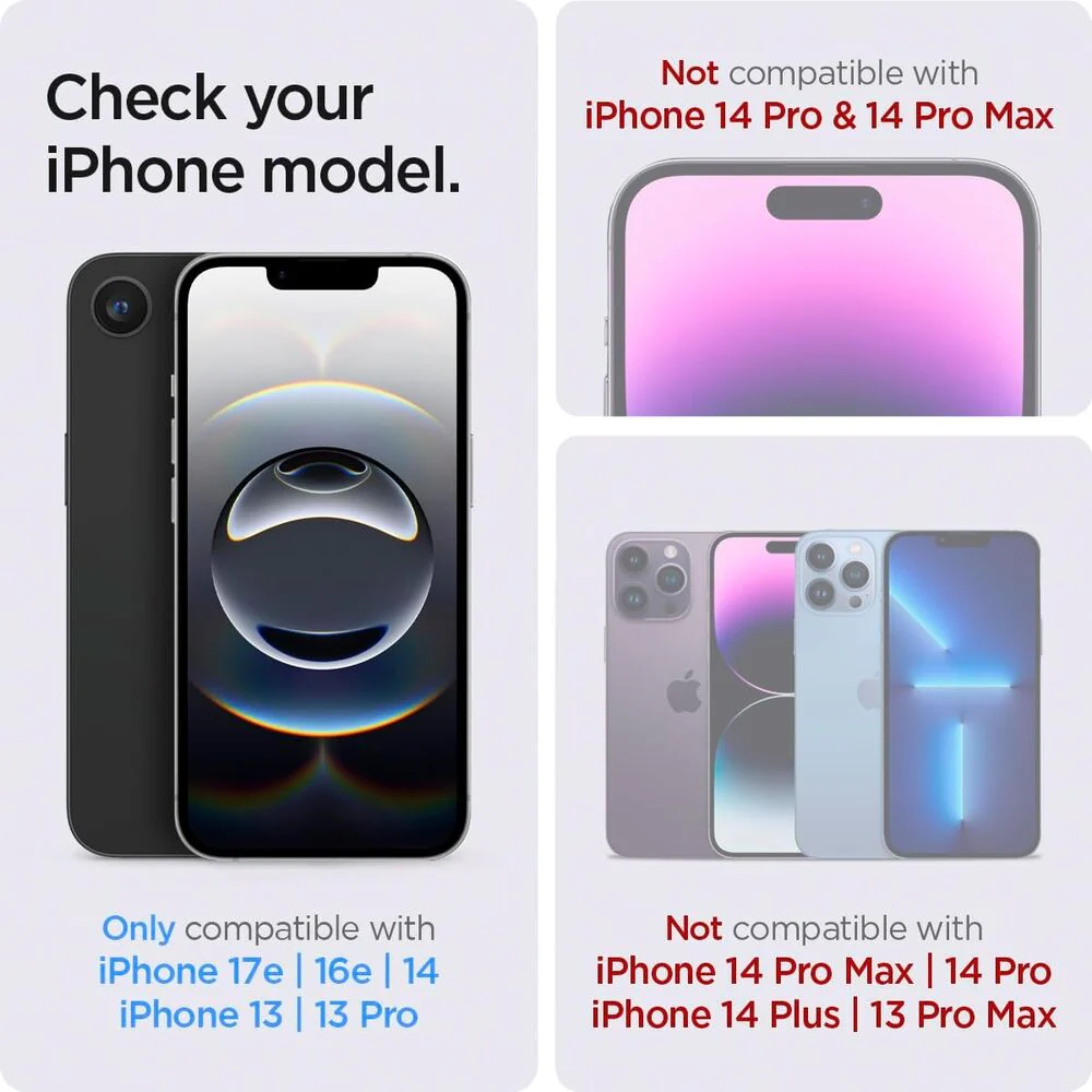 Spigen Apple iPhone 17e / 16e / 14 / 13 / 13 Pro EZ Fit GLAS.tR Privacy 2PCS Glass Screen Protector - Black - Image 4