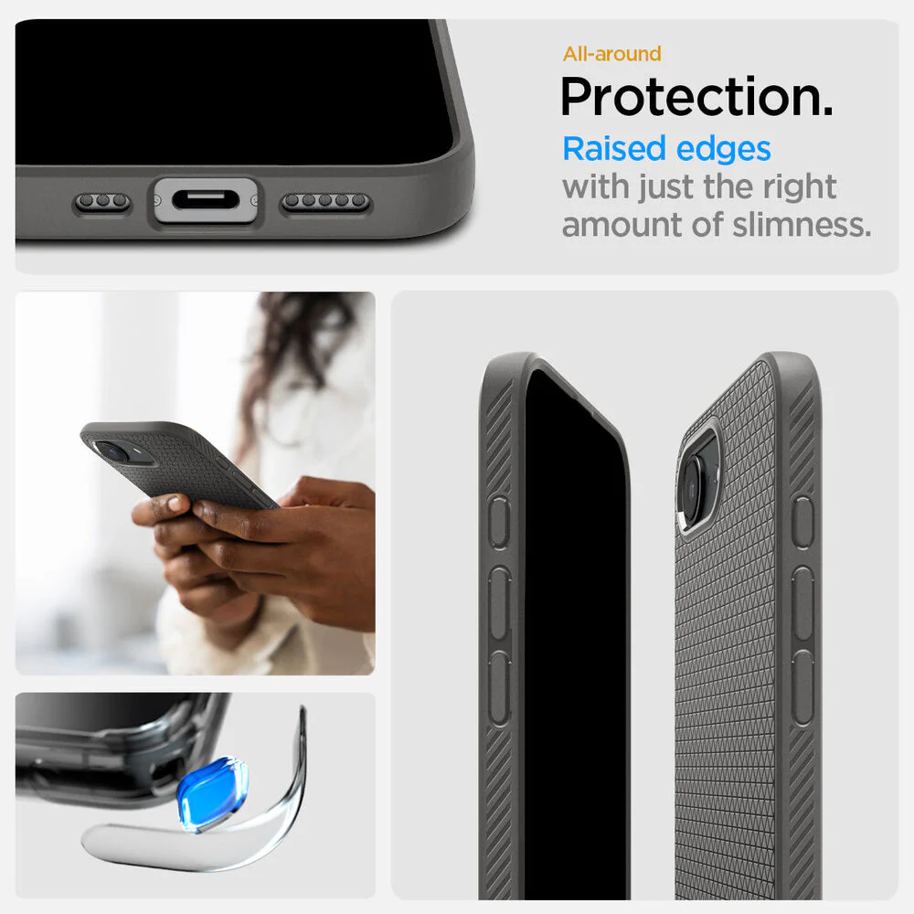 Spigen Apple iPhone 17e / 16e Liquid Air Case - Marble Grey - Image 6