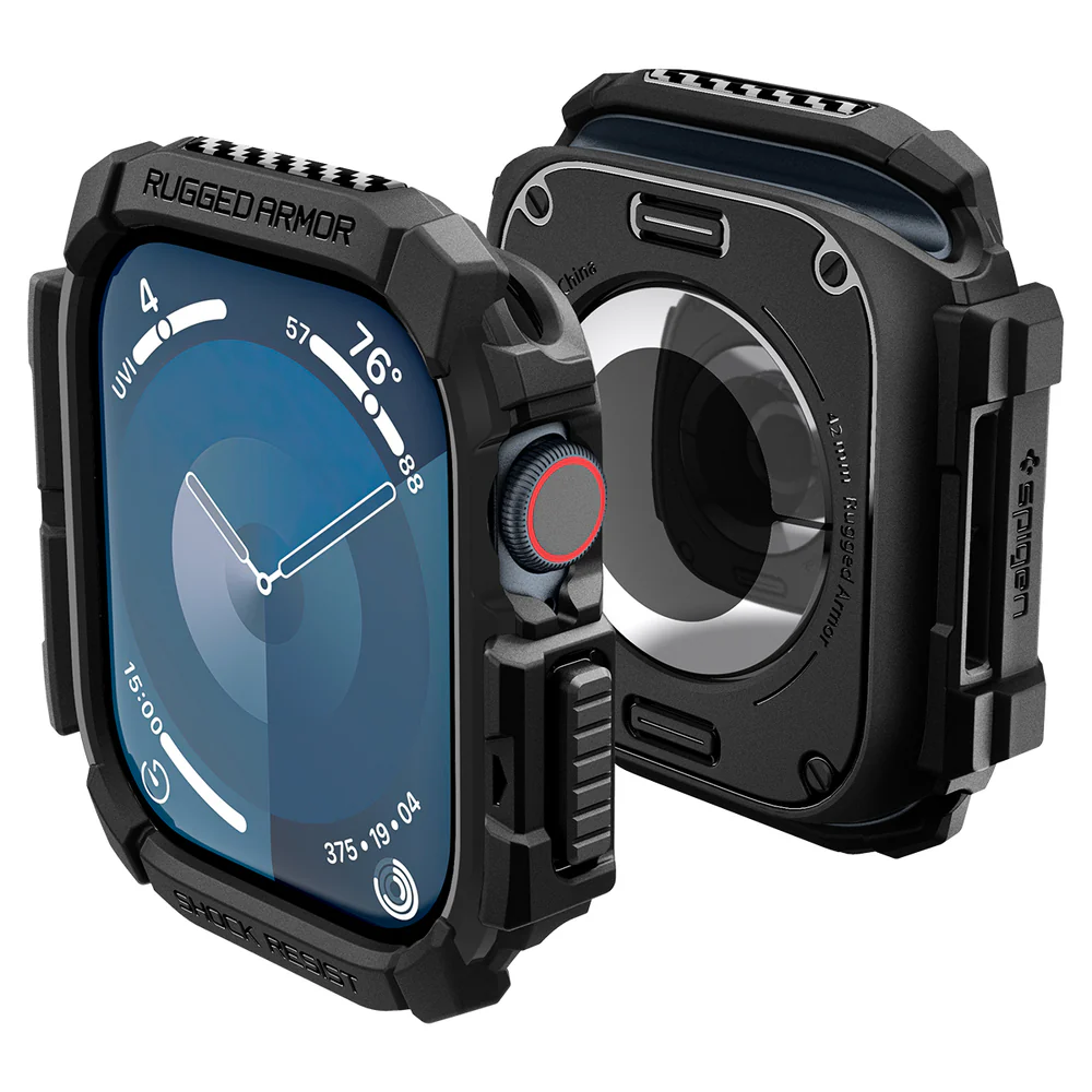 Spigen Apple Watch 10/11 42mm Rugged Armor Case (Black) - Image 3