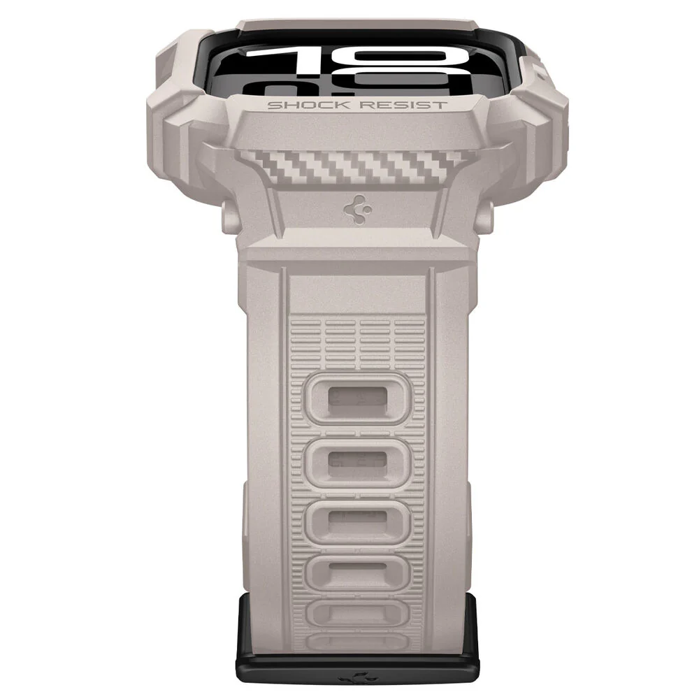 Spigen Apple Watch 10/11 42mm Rugged Armor Pro 2 Band Case (Dune Beige) - Image 6