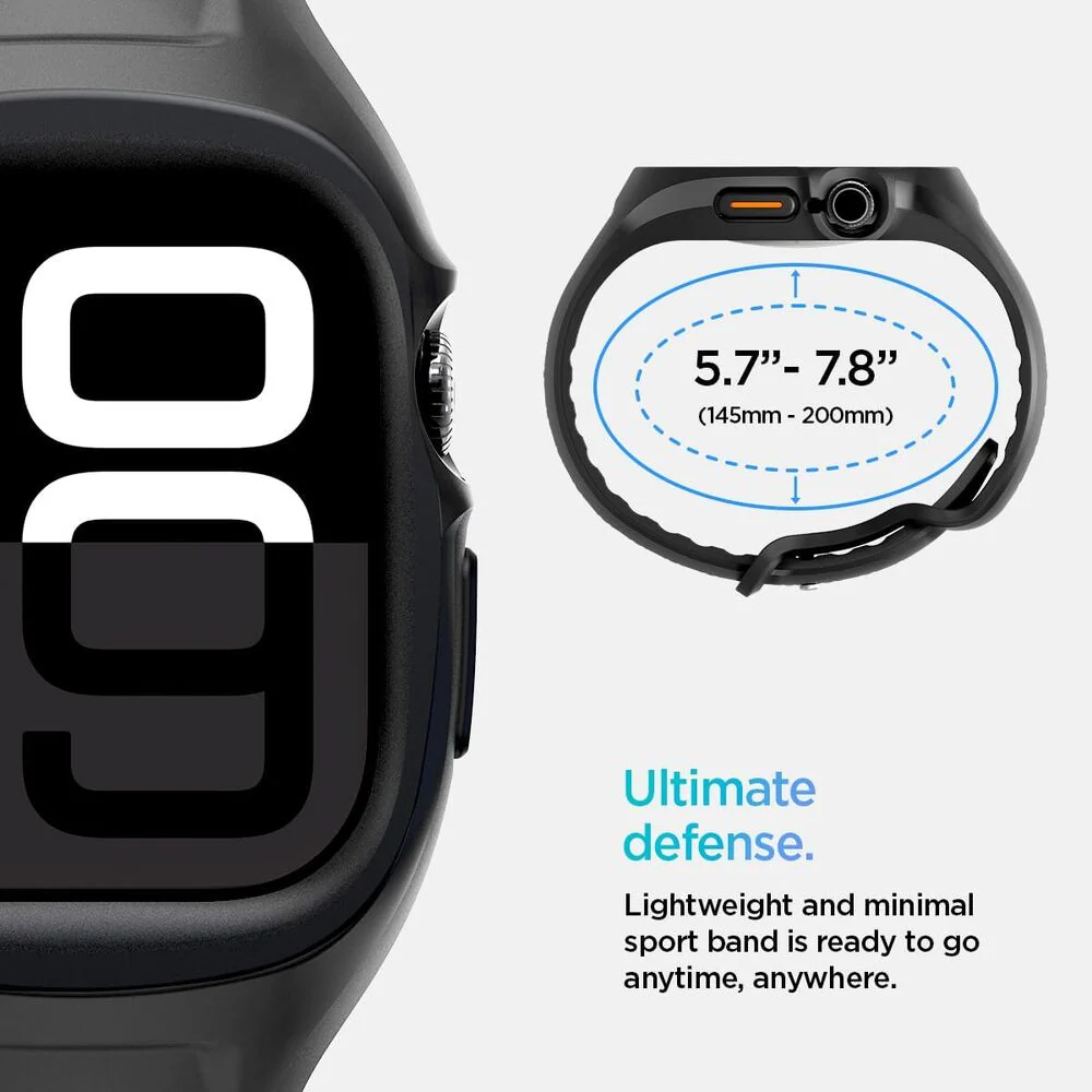 Spigen Apple Watch 10/11 46mm Liquid Air Pro Band Case (Black) - Image 3