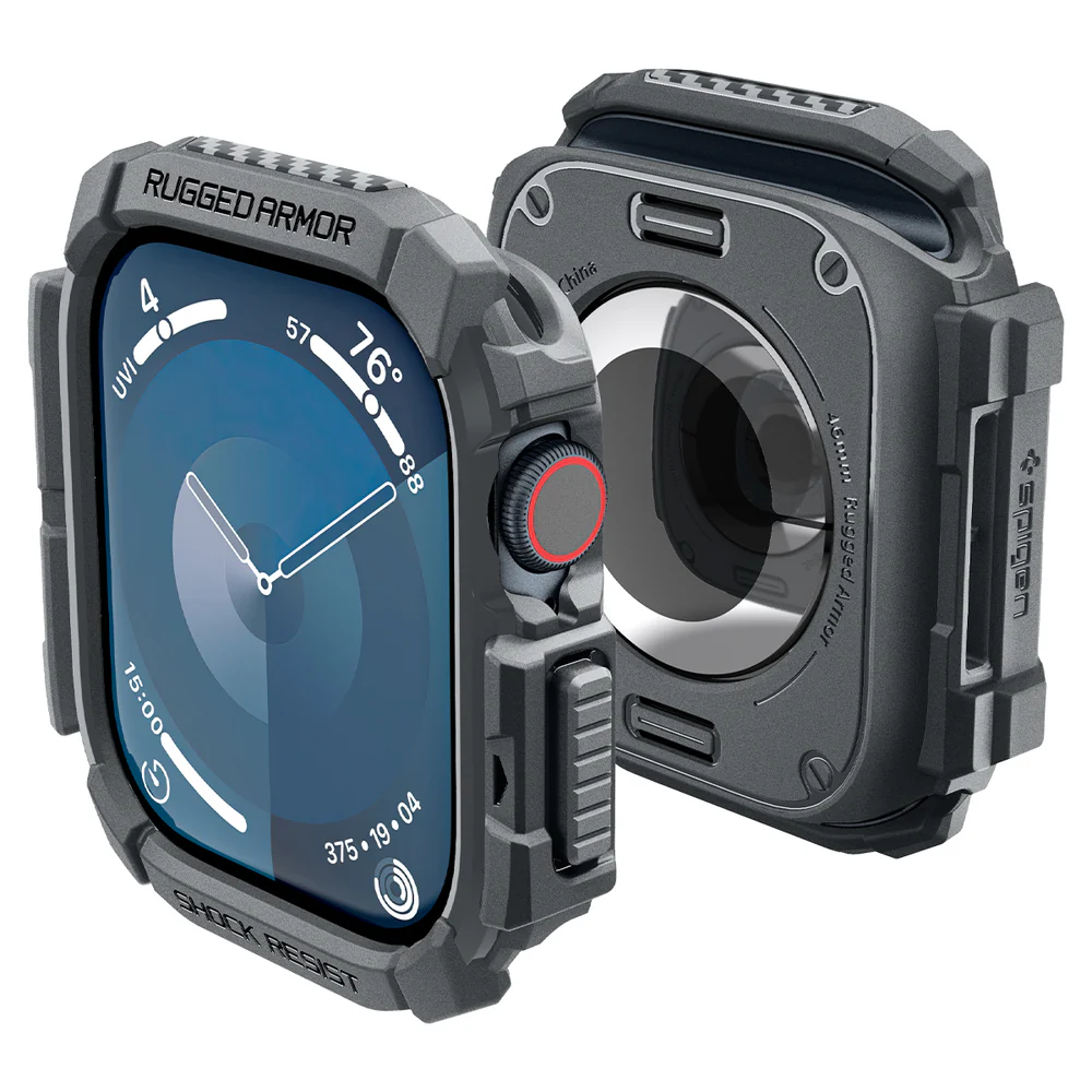Spigen Apple Watch 10/11 46mm Rugged Armor Case (Dark Grey) - Image 2