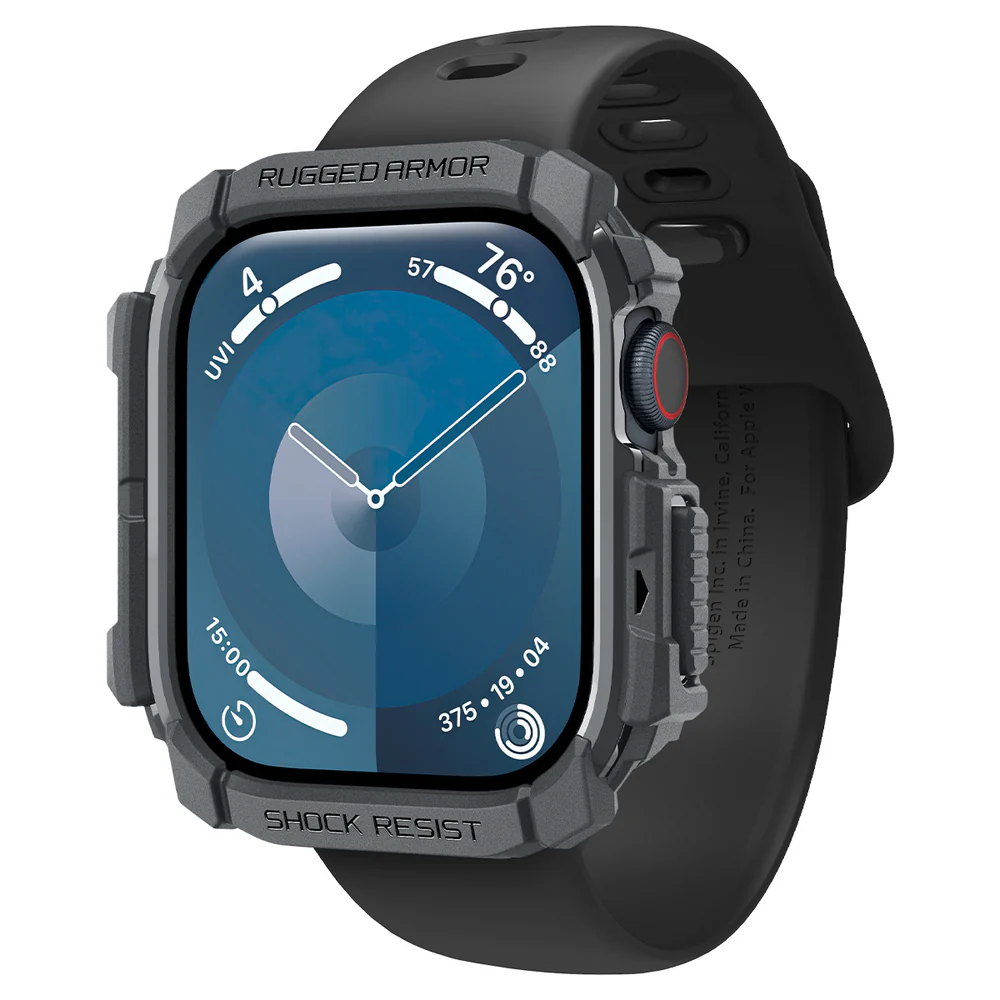 Spigen Apple Watch 10/11 46mm Rugged Armor Case (Dark Grey) - Image 4