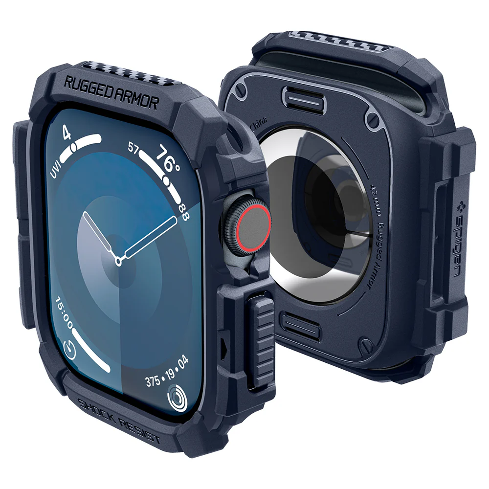 Spigen Apple Watch 10/11 46mm Rugged Armor Case (Navy Blue) - Image 2