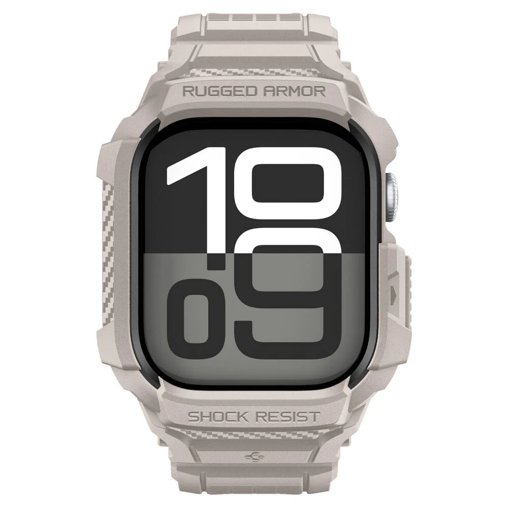 Spigen Apple Watch 10/11 46mm Rugged Armor Pro 2 Band Case (Dune Beige) - Image 2