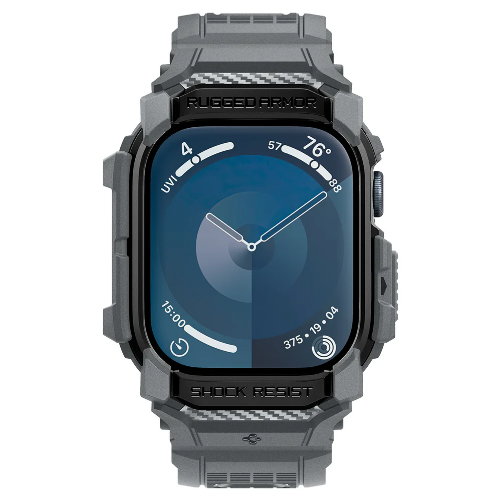 Spigen Apple Watch 10/11 46mm Rugged Armor Pro Band Case (Dark Grey) - Image 2