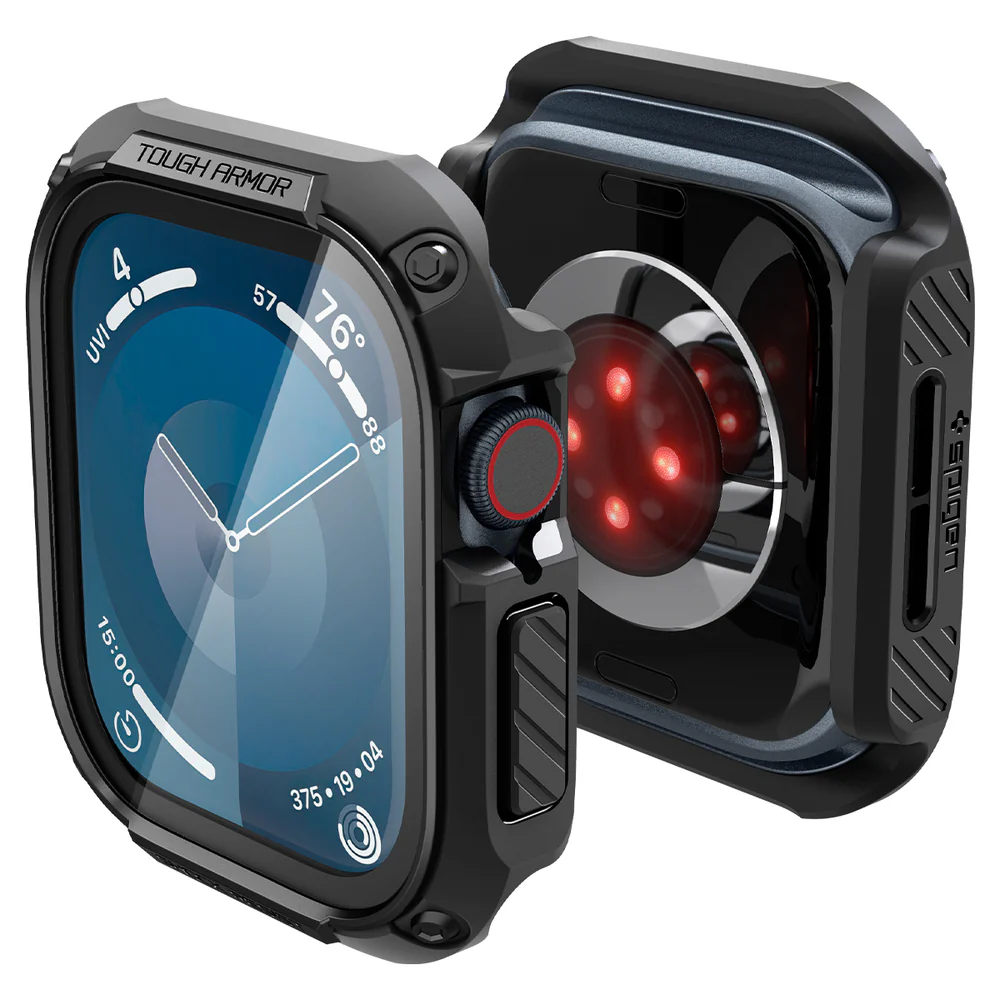 Spigen Apple Watch 10/11 46mm Tough Armor Screen Protector Case (Black) - Image 2