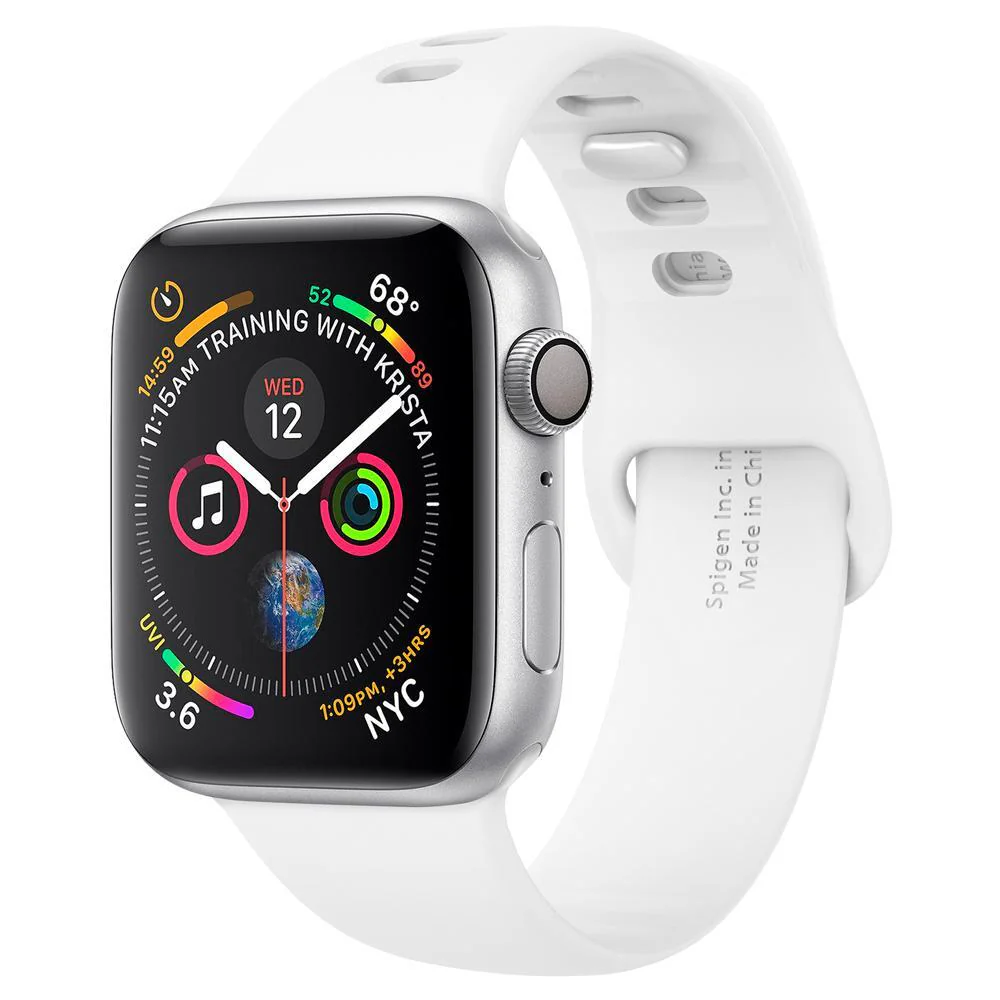Spigen Apple Watch 42mm 41mm 40mm 38mm Silicone Fit Band (White)