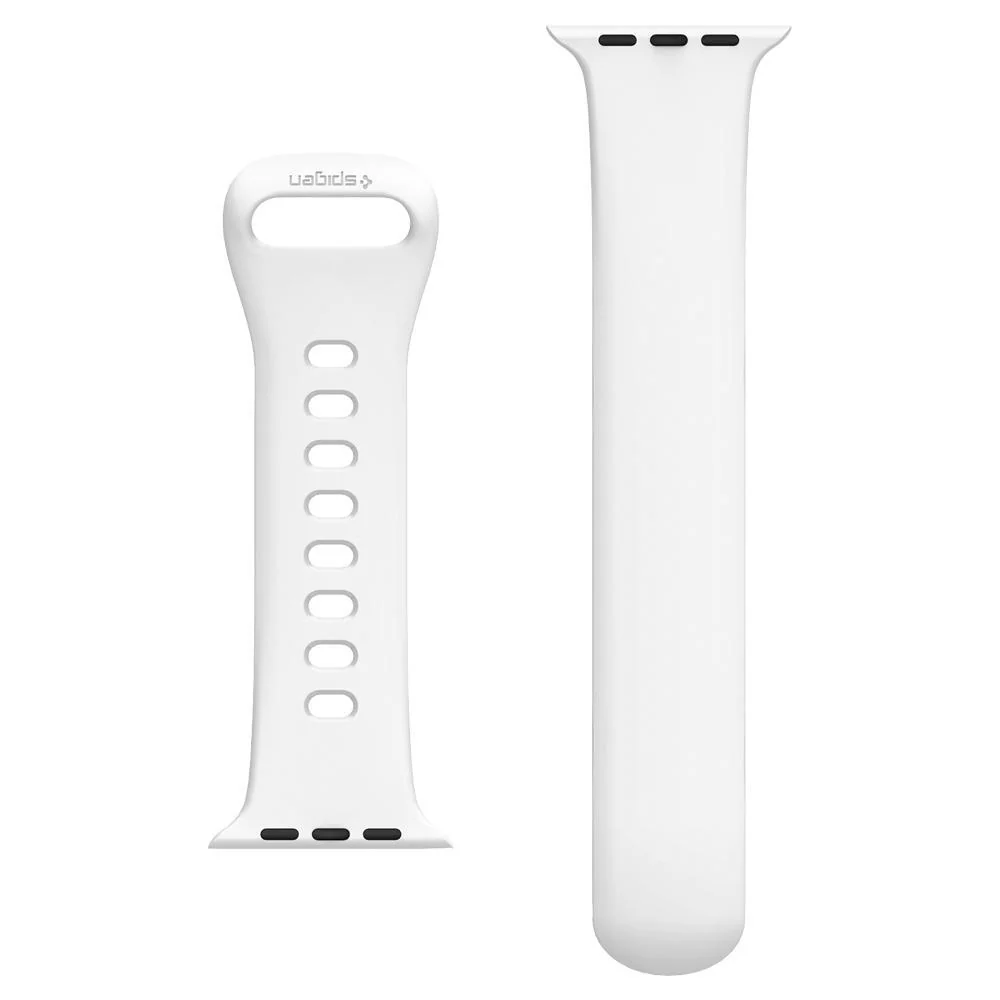 Spigen Apple Watch 42mm 41mm 40mm 38mm Silicone Fit Band (White) - Image 5