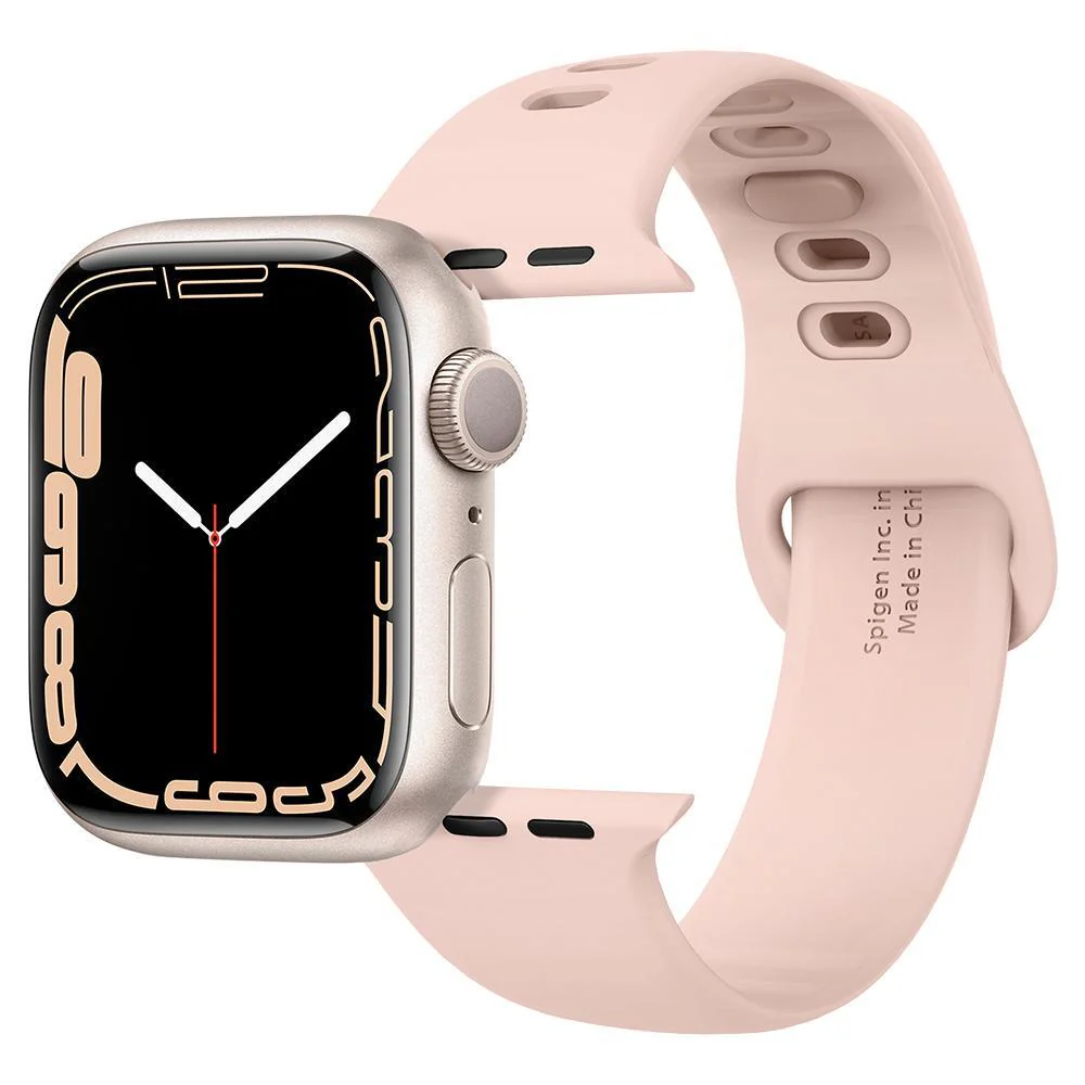 Spigen Apple Watch 49mm 46mm 45mm 44mm 42mm Silicone Fit Band (Rose Gold) - Image 3