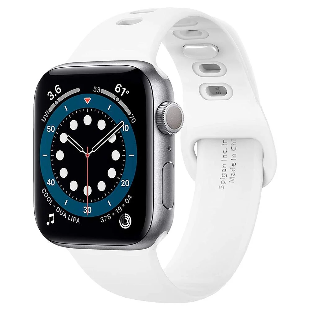 Spigen Apple Watch 49mm 46mm 45mm 44mm 42mm Silicone Fit Band (White)