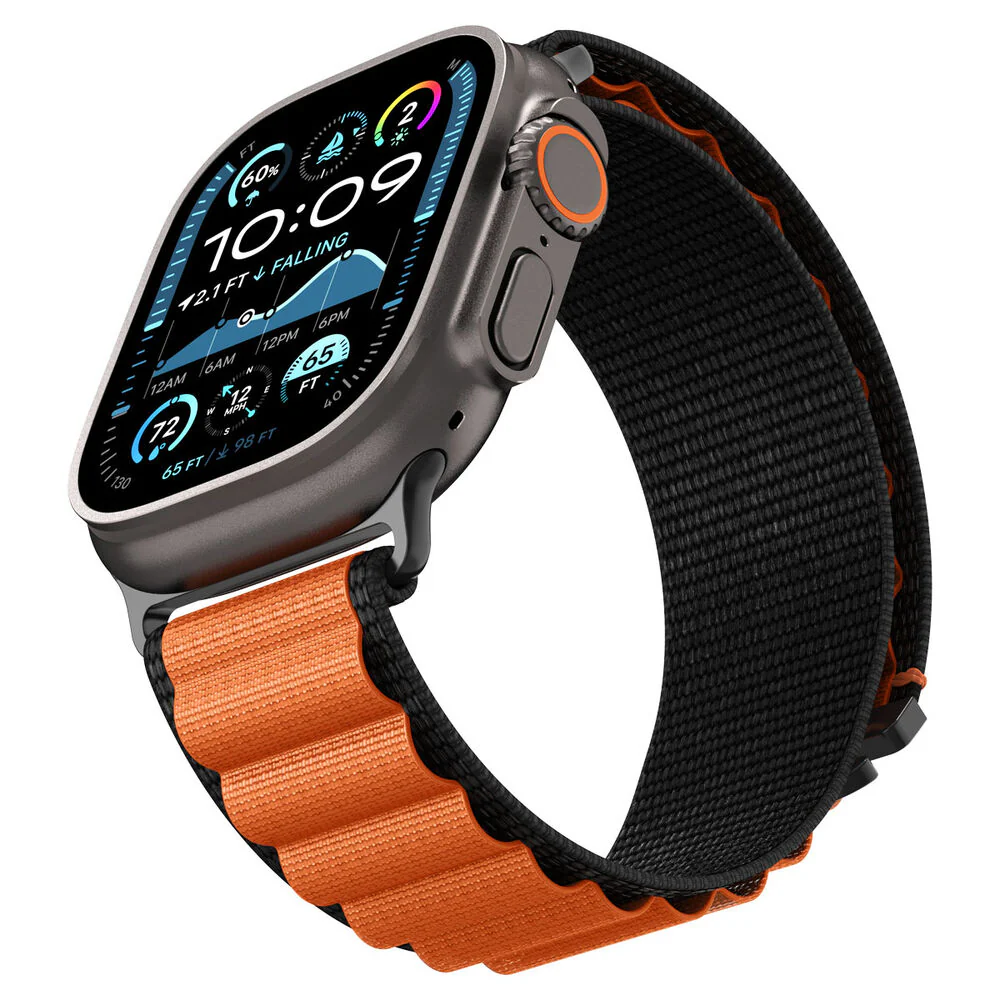 Spigen Apple Watch 49mm 46mm 45mm 44mm 42mm WBF1 Band (Black Orange) - Image 3