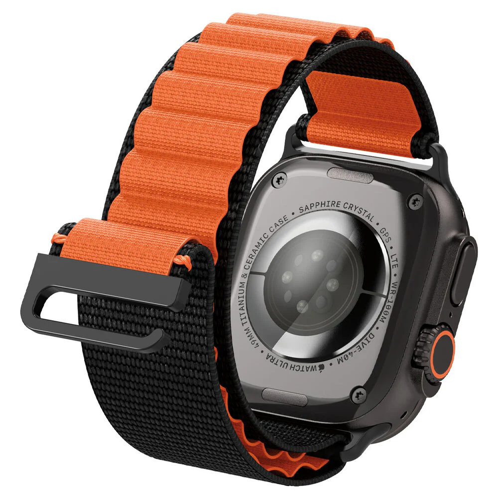 Spigen Apple Watch 49mm 46mm 45mm 44mm 42mm WBF1 Band (Black Orange) - Image 5
