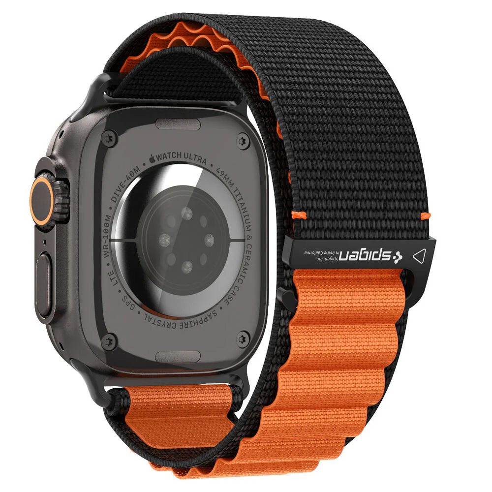 Spigen Apple Watch 49mm 46mm 45mm 44mm 42mm WBF1 Band (Black Orange) - Image 6