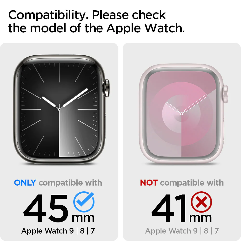 Spigen Apple Watch 9/8/7 45mm ProFlex EZ Fit Screen Protector (Black) - Image 2