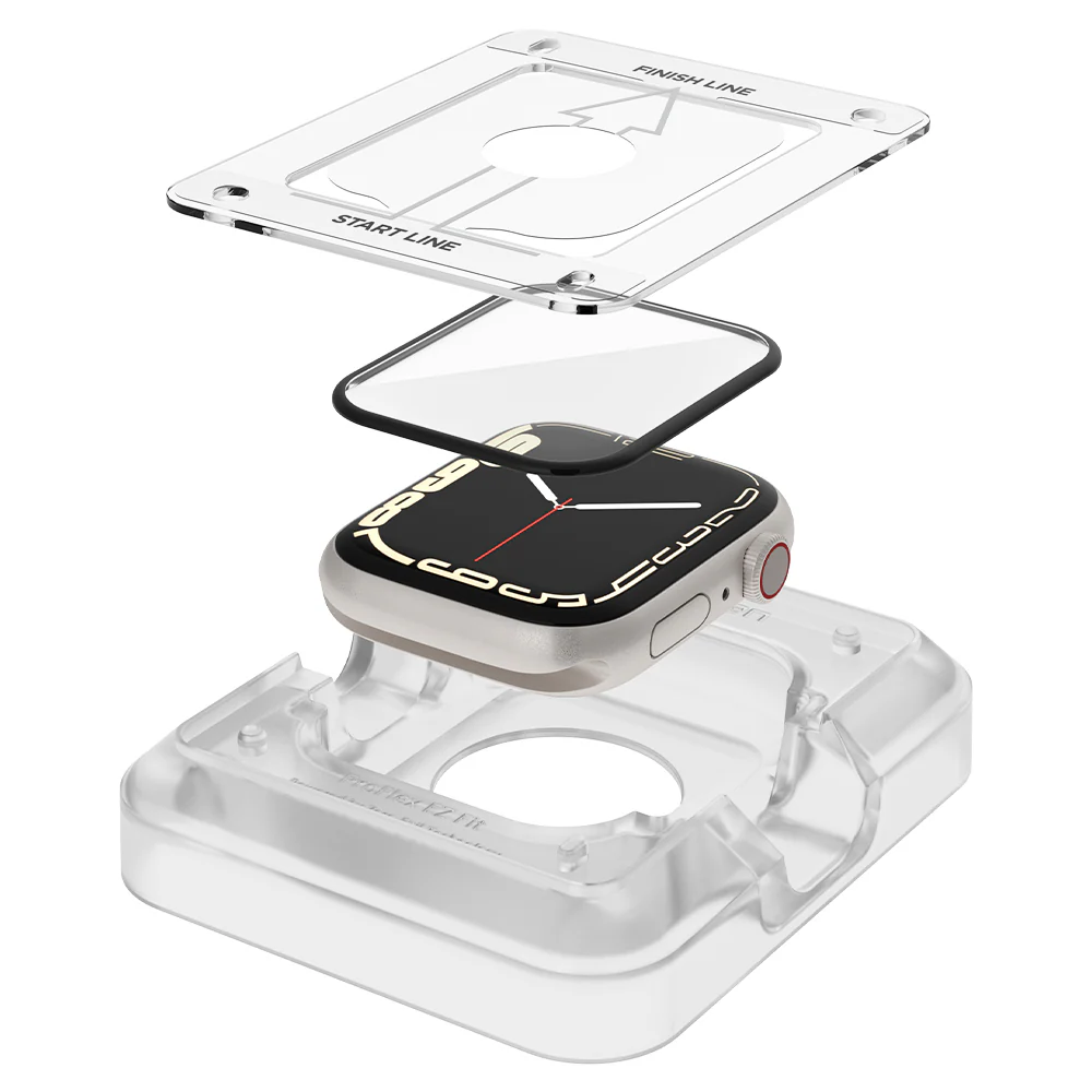 Spigen Apple Watch 9/8/7 45mm ProFlex EZ Fit Screen Protector (Black) - Image 5