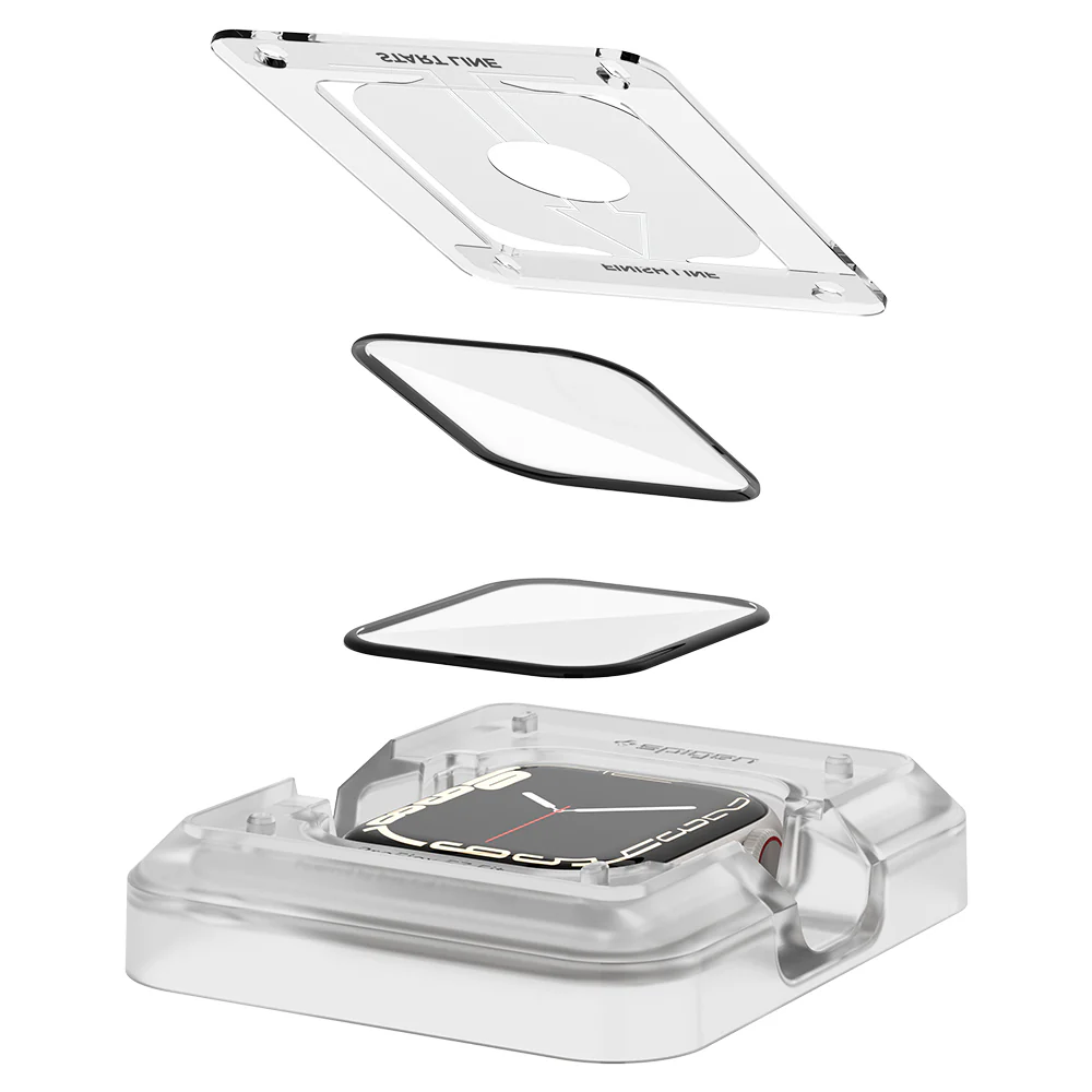 Spigen Apple Watch 9/8/7 45mm ProFlex EZ Fit Screen Protector (Black) - Image 6