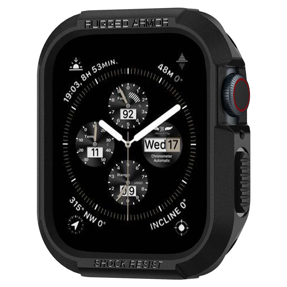 Spigen Apple Watch SE3/9/8/SE2/7/6/SE/5/4 (41mm/40mm) Rugged Armor Case (Black)