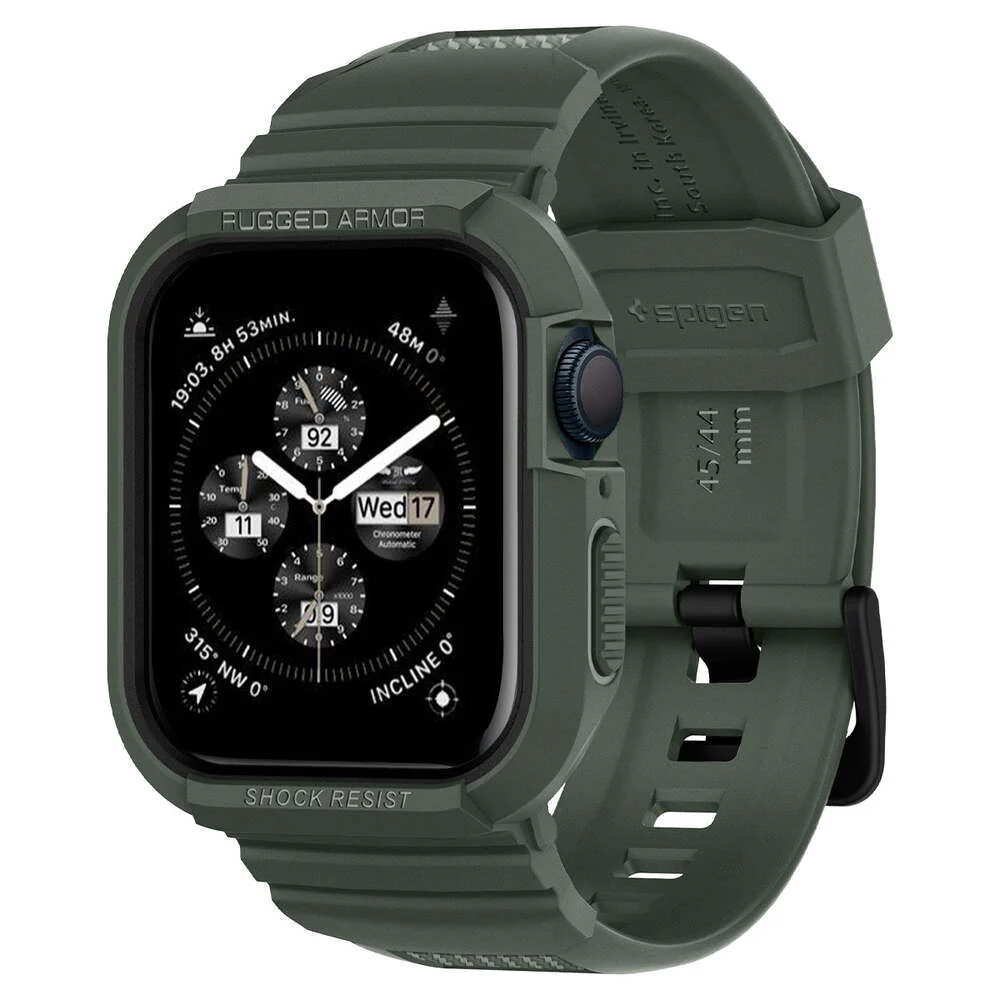 Spigen Apple Watch SE3/9/8/SE2/7/6/SE/5/4 (41mm/40mm) Rugged Armor Pro Band Case (Military Green)