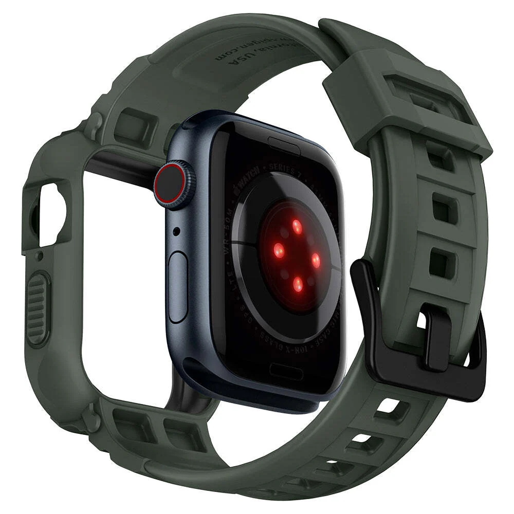 Spigen Apple Watch SE3/9/8/SE2/7/6/SE/5/4 (41mm/40mm) Rugged Armor Pro Band Case (Military Green) - Image 5