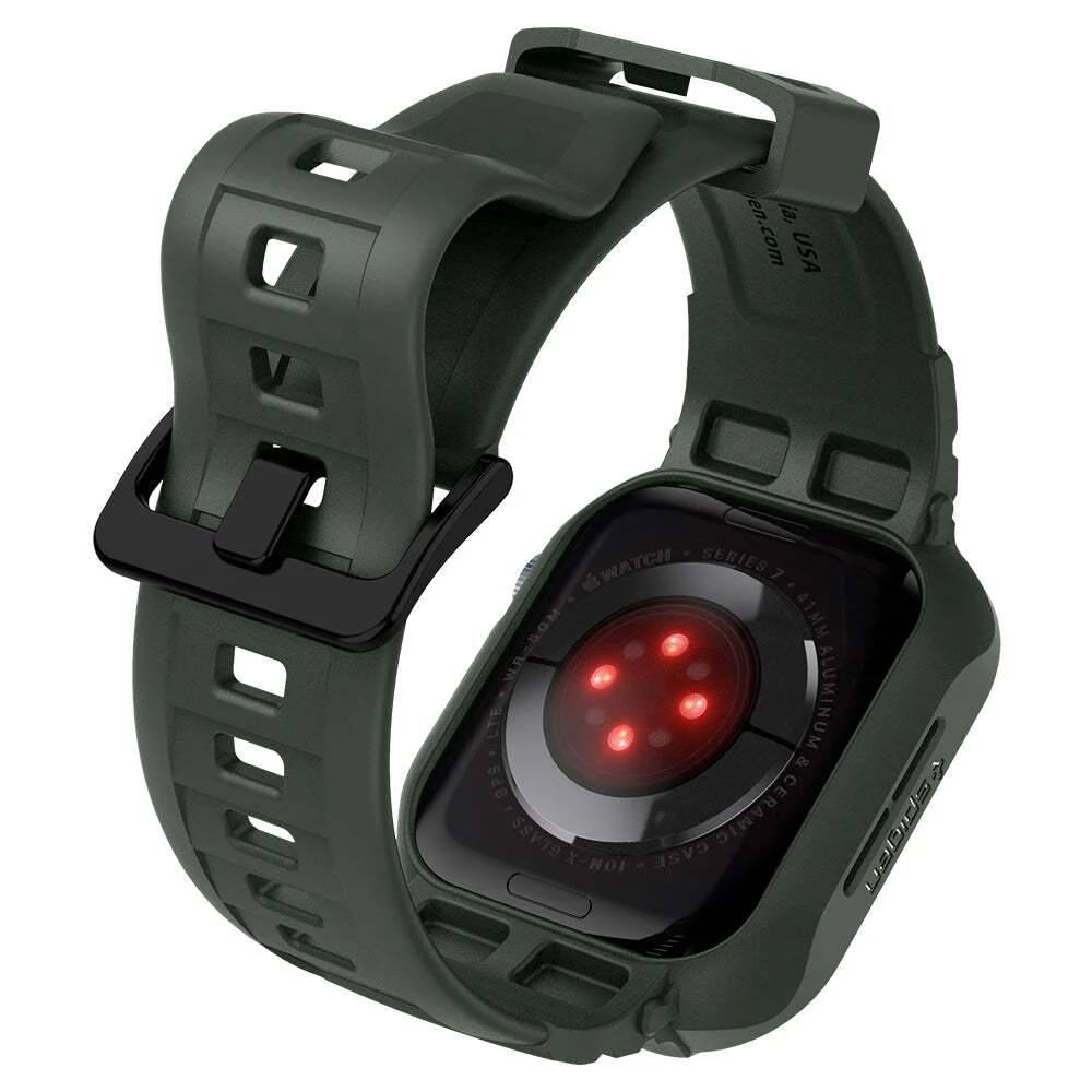 Spigen Apple Watch SE3/9/8/SE2/7/6/SE/5/4 (41mm/40mm) Rugged Armor Pro Band Case (Military Green) - Image 6