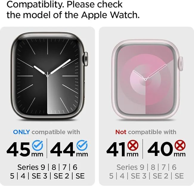 Spigen Apple Watch SE3/9/8/SE2/7/6/SE/5/4 (45mm/44mm) Liquid Crystal Case (Clear) - Image 3