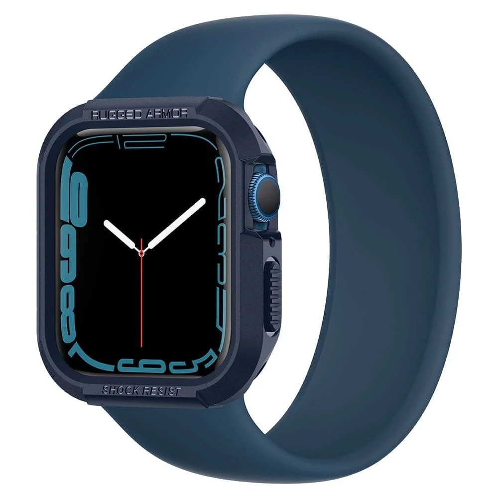 Spigen Apple Watch SE3/9/8/SE2/7/6/SE/5/4 (45mm/44mm) Rugged Armor Case (Blue) - Image 2