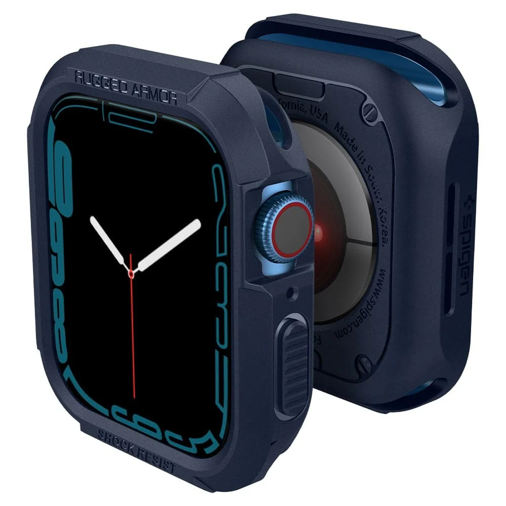 Spigen Apple Watch SE3/9/8/SE2/7/6/SE/5/4 (45mm/44mm) Rugged Armor Case (Blue) - Image 4