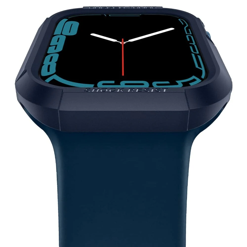 Spigen Apple Watch SE3/9/8/SE2/7/6/SE/5/4 (45mm/44mm) Rugged Armor Case (Blue) - Image 5