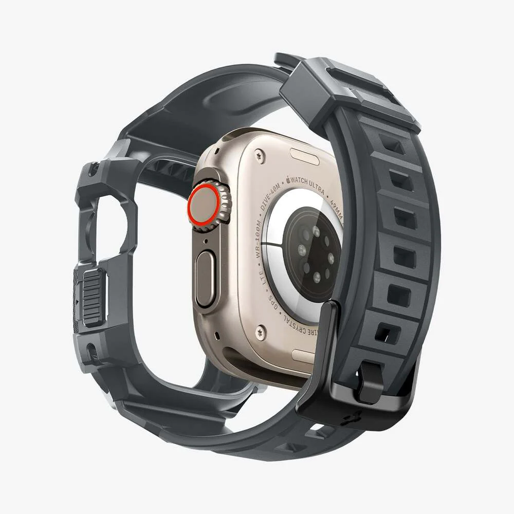 Spigen Apple Watch Ultra 3/2/1 49mm Rugged Armor Pro Band Case (Dark Grey) - Image 5