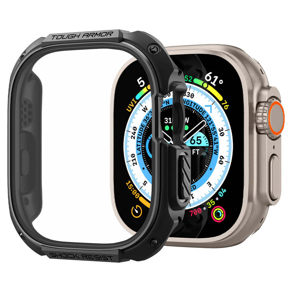 Spigen Apple Watch Ultra 3/2/1 49mm Tough Armor Screen Protector Case (Black) - Image 3