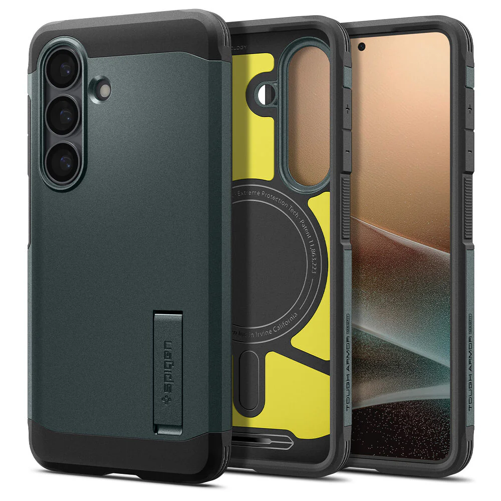 Spigen Galaxy S26 Tough Armor (MagFit) Case (Abyss Green)