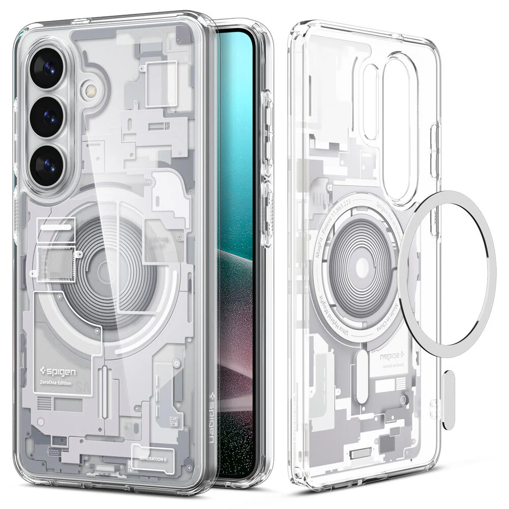 Spigen Galaxy S26 Ultra Hybrid (MagFit) Case (Zero One White) - Image 5