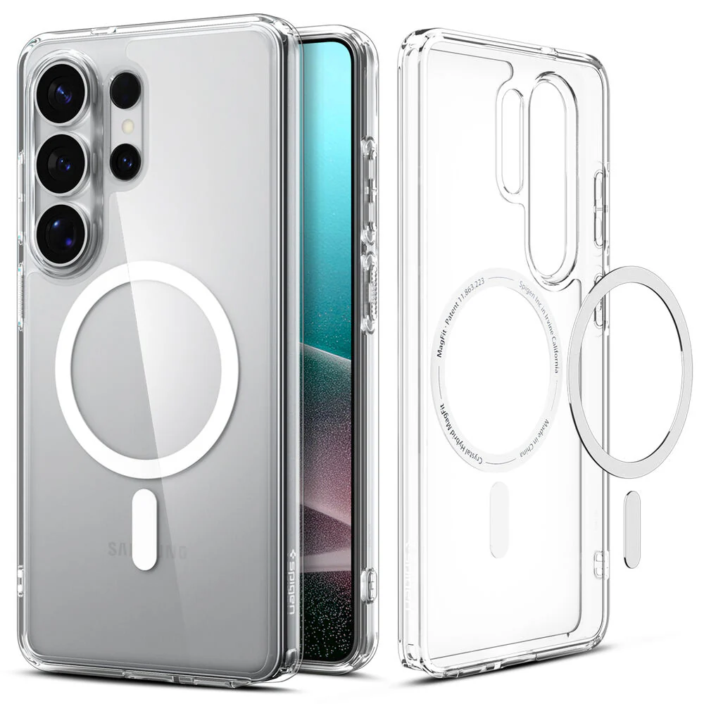 Spigen Galaxy S26 Ultra Ultra Hybrid (MagFit) Case (Clear Case / White Ring) - Image 6