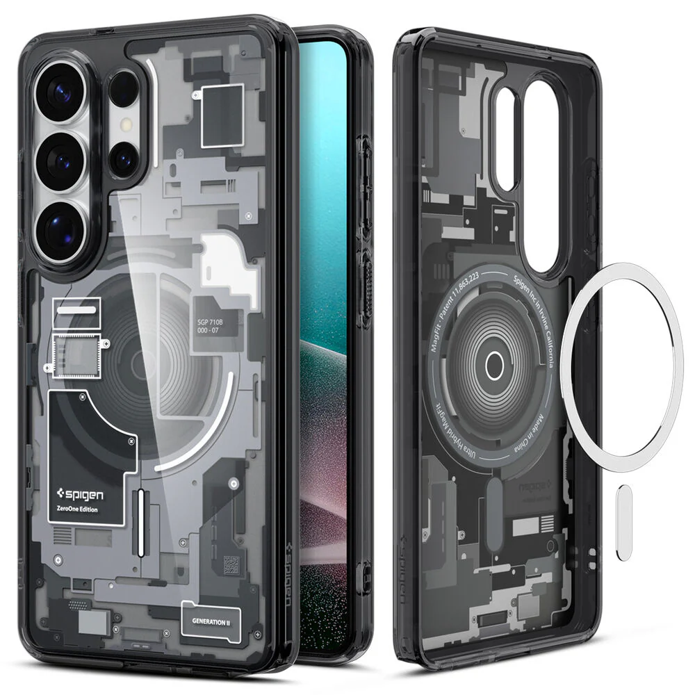 Spigen Galaxy S26 Ultra Ultra Hybrid (MagFit) Case (Zero One Black) - Image 5