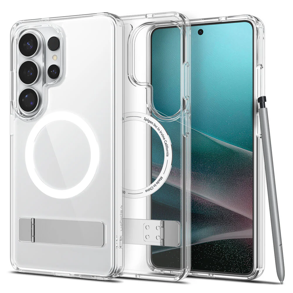 Spigen Galaxy S26 Ultra Ultra Hybrid S (MagFit) Case (Clear Case / White Ring) - Image 2